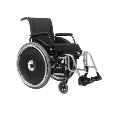 Imagem de Cadeira de Rodas Prata AVD Alumínio Pés Fixos Ortobras, 50cm