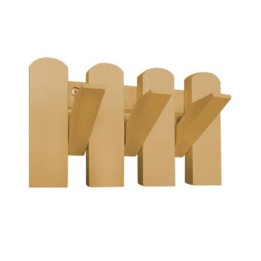 Imagem de Cabide de madeira montado na parede com 3 ganchos naturais, design moderno de piano, gancho magnético para parede, suporte de chave que economiza espaço para entrada, quarto, sala de estar