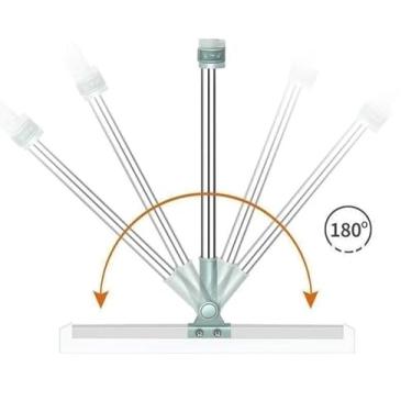 Imagem de Rodo Profissional de Alumínio com Cabo Ajustável, Limpador de Vidros e Janelas 180°, Cor Verde Água e Prata, 35cm
