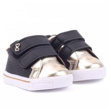 Imagem de Tênis Infantil WorldColors Docinho Baby - Preto/Dourado-Feminino