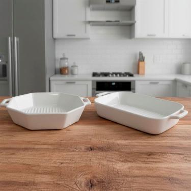 Imagem de Travessas Assadeiras Petisqueiras Cerâmica Servir Jogo 2pçs