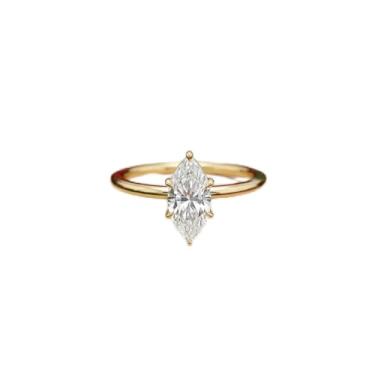 Imagem de 1 peça lindo anel de zircônia olho de cavalo 2CT de alto brilho em prata esterlina para mulheres de formatura melhor presente joias finas presentes, Prata esterlina, Sem pedra preciosa