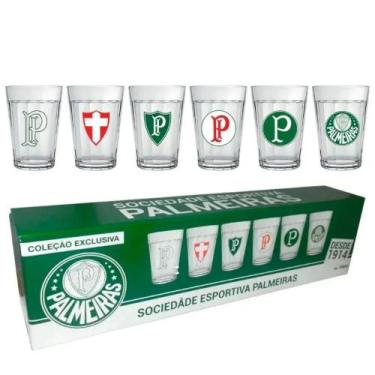 Imagem de Jogo 06 Copos Americanos Palmeiras 190ML com Caixa - Allmix