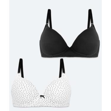 Imagem de Kit 2 Sutiãs Com Base E Com Bojo Poá Marisa-92224, Preto, 44