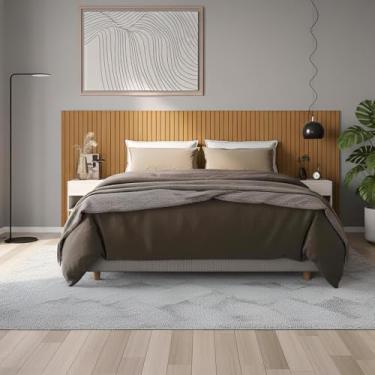 Imagem de Cabeceira Ripada para Cama Casal, Queen e King em MDF 253x106cm Autoadesiva Luxo - A Net Store