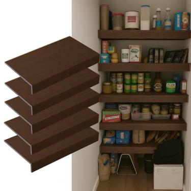 Imagem de Pacote com 5 capas de prateleira de arame de 117 x 30 cm para despensa, armário, cozinha – capas de rack de arame de PVC à prova d'água para prateleiras, vários tamanhos disponíveis, instalação sem