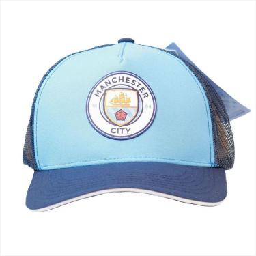 Imagem de Boné Supercap Manchester City Trucker Microfibra Azul Marinho-Unissex