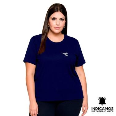Imagem de Camiseta Diadora Small Logo Plus Size Feminina - Marinho G4-Feminino