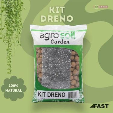 Imagem de Kit Dreno 3Lts Agrosoil Argila Expandida com Manta para Vasos, Jardina