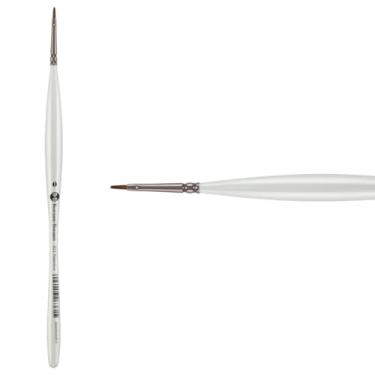 Imagem de Borciani e Bonazzi Pincel de pintura sintético Unico Fiamatto série 821, tamanho plano 0 - para pintura acrílica e aquarela - cabo ergonômico, amigo dos animais, virola de latão, feito à mão na Itália