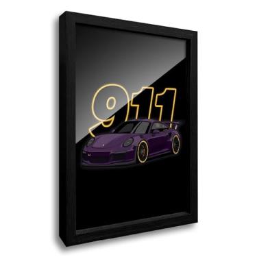 Imagem de WOOTONG Pôster 911 para carro 911 GT Turbocharged masculino decoração estética para quarto (moldura preta 20 x 25)