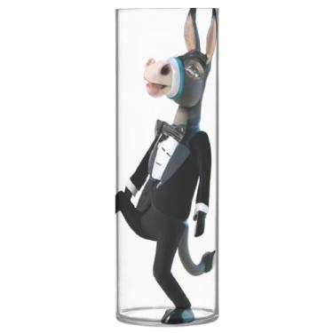 Imagem de JUZIHAI Vaso Donkey Kicking para flores 9,9 cm x 30 cm Cilindro de plástico moderno vaso de flores para centro de mesa de casamento decoração de casa
