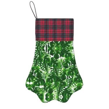Imagem de SKKNT Monstera Deliciosa Banana Palm Print Meias de Natal Animais de Estimação Decoração de Natal Cães Gatos Árvore Decoração Doce Presente Conveniente