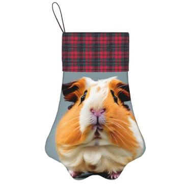 Imagem de SKKNT Meias de Natal com estampa de porquinho-da-índia para animais de estimação, decoração de Natal, cães, gatos, árvores, doces, presente, conveniente