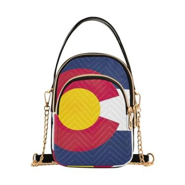 Imagem de Bolsa tiracolo feminina com bandeira do estado de Vermont, bolsa tiracolo estilosa para mulheres, Bandeira do estado do Colorado, One Size