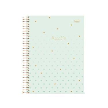 Imagem de Caderno + Planner Universitário 2 em 1 Sweetly - 10 Matérias 168 folhas Coleção Delicada Romântica Tam. 19,9X27Cm (Verde)