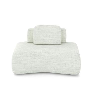 Imagem de Sofá Ilha Sala de Estar Dakota 174cm Modulado Encosto Almofada Solta Linho OffWhite G33 - Gran Belo