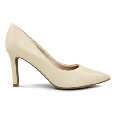 Imagem de Scarpin Usaflex Feminino Casual Bico Fino AD0601 - Bege - 36