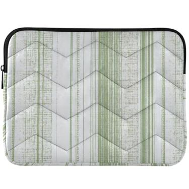 Imagem de Capa protetora para laptop com linha listrada personalizada verde gradiente para MacBook Air 13 polegadas, acessórios de computador, capa universal de 13 a 14 polegadas