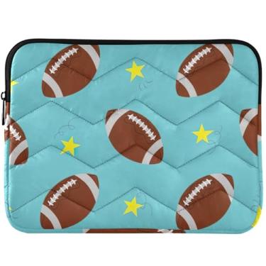 Imagem de Rugby Balls Stars Capas para laptop azuis inchadas para MacBook 13 polegadas, bolsas e capas para laptop universal, 13 a 14 polegadas