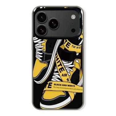 Imagem de Cairiocoin Capa de telefone da marca de calçados esportivos compatível com iPhone 17 Pro Max, tênis clássicos Cool Ins Off etiqueta branca ou preta estética antiderrapante à prova de choque capa de