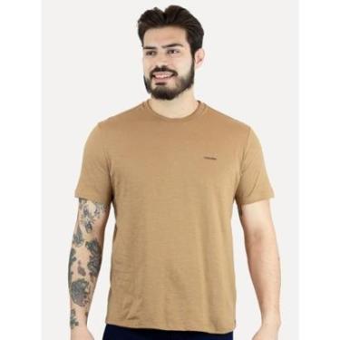 Imagem de Camiseta Calvin Klein Masculina Flame New Logo Cáqui Mescla-Masculino