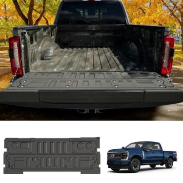 Imagem de Powerty Tapete de porta traseira de caminhão para Ford Super Duty F250/F350/F450 2023-2025 2026 Acessórios Cama de veículo Forro de porta traseira de caminhão TPE Tapete protetor preto