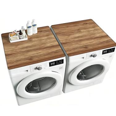 Imagem de NYZE 2 peças de capas de lavadora e secadora para a parte superior, tapetes protetores superiores de máquina de lavar de 65 x 65 cm, capa superior antiderrapante de secagem rápida para cozinha