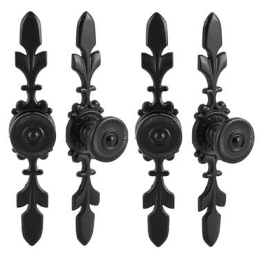 Imagem de FTVOGUE Puxador de Armário Preto Vintage, Puxador de Liga de Zinco Com Superfície Polida à Mão para Armários de Cozinha, Guarda-roupas, Gavetas e Estantes