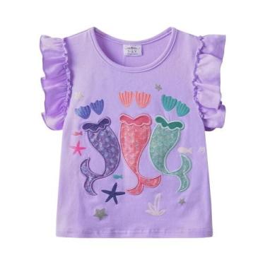 Imagem de Camiseta Sem Mangas Para Meninas Com Estampa De Sereia E Estrela Do Ma