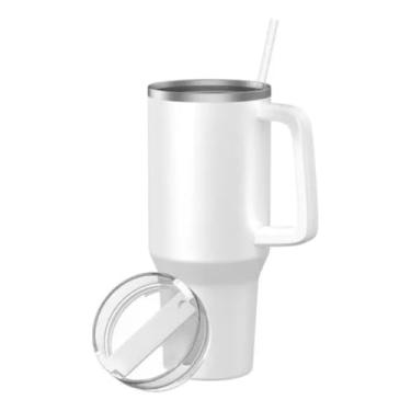 Imagem de Copo Caneca 1200ml Térmica Inox com Alça e Canudo