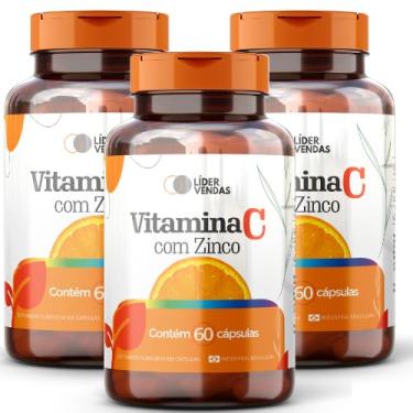 Imagem de Vitamina C 500mg - Suplemento Antioxidante com 60 Cápsulas - Auxilia no Sistema Imunológico, na Formação de Colágeno e no Metabolismo Energético - Alta Pureza - 3 potes