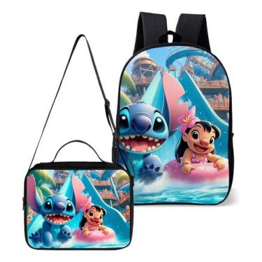 Imagem de Mochila e Lancheira Termica Escolar Infantil Estampa Lilo Ohana Lançam
