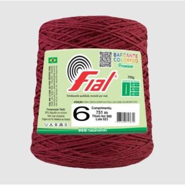 Imagem de Kit 6 Barbantes Fial Nº6 700 Gramas, 83 Bordô
