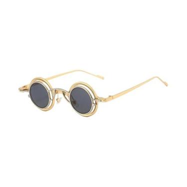 Imagem de Óculos De Sol Redondos Unissex UV400 Estilo Hip-hop Steampunk Para Mul