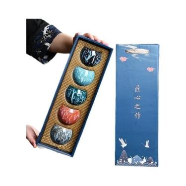 Imagem de Conjunto De Xícaras De Chá De Cerâmica Dos Cinco Elementos, Xícaras De