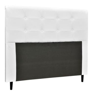 Imagem de Cabeceira Luna Para Cama Box Casal 140 cm material sintético Branco M1