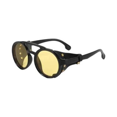 Imagem de Óculos De Sol Redondos Unissex Retro Steampunk UV400 Com Lentes De Cou