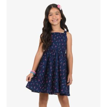 Imagem de Vestido em Popeline Rovi Kids Azul, 10, Azul