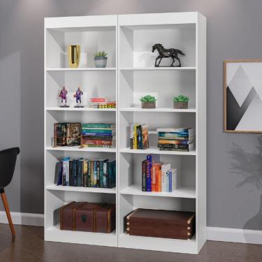 Imagem de Estante Livreiro Multiuso 8 Prateleiras 1,71m Office Branco J&amp;a Branco Nature