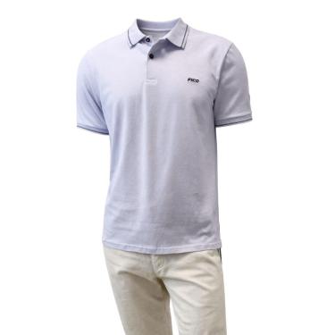 Imagem de Camisa Polo Manga Curta Masculina Slim Fico Branco-Masculino