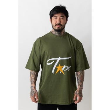 Imagem de Camiseta Oversized Gola Alta Superstarr Verde Militar-Unissex