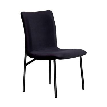 Imagem de Cadeira De Jantar Estofada E Pés De Ferro Multimóveis Cr50096 Preto Preto