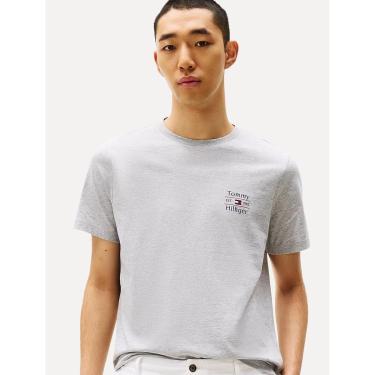 Imagem de Camiseta Tommy Hilfiger Masculina Regular Stack Cinza Mescla-Masculino