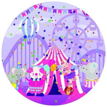 Imagem de Painel Festa Redondo 3d Circo meninas 1,50M - Fantasia Bras