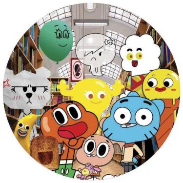 Imagem de Painel Festa Redondo 3d O Incrível Mundo de Gumball Sublimado Estampa 