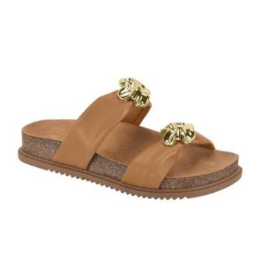 Imagem de Sandalia Papete Feminina Beira Rio Confortavel Dedo Tiras Detalhe Metal Ref: 8523.115-Feminino