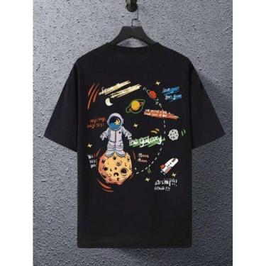 Imagem de Camiseta Oversized Nasa Astronauta Espaço Lua Terra Design Estética-Masculino