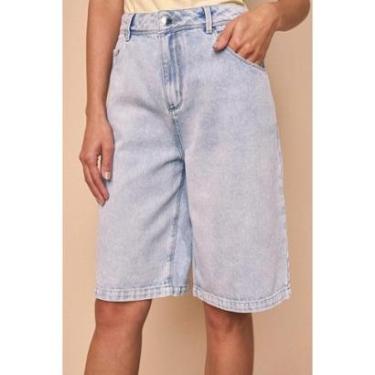 Imagem de BERMUDA WIDE LADO AVESSO JEANS DELAVE-Feminino