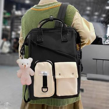 Imagem de Mochila Feminina Colorida C/Acessórios Semi Impermeavel Alças Ajustave